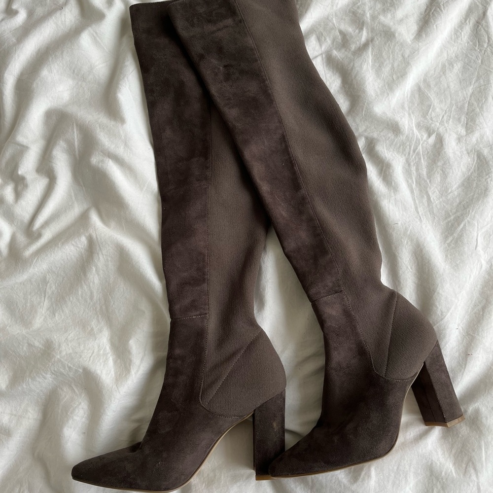 Everly Over the Knee Boot Steve Madden - grey/brown